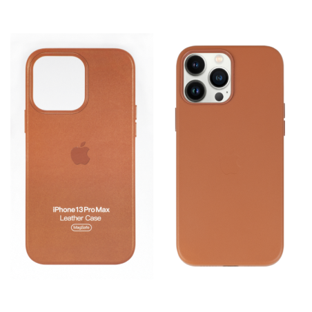 IPHONE 13 PRO MAX ETUI LEATHER CASE SADDLE BROWN