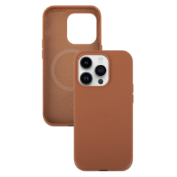 IPHONE 14 PRO ETUI LEATHER CASE SADDLE BROWN