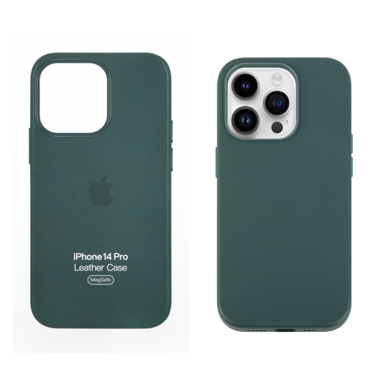 IPHONE 14 PRO ETUI LEATHER CASE FOREST GREEN