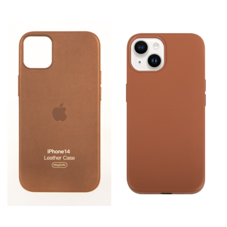 IPHONE 14 ETUI LEATHER CASE SADDLE BROWN