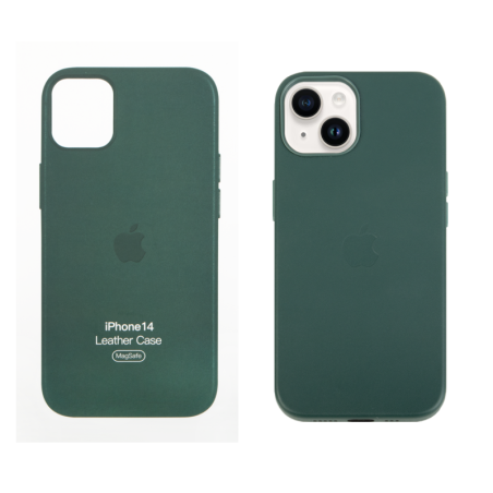 IPHONE 14 ETUI LEATHER CASE FOREST GREEN