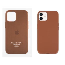 IPHONE 12 12 PRO ETUI LEATHER CASE SADDLE BROWN