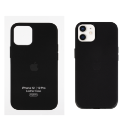 IPHONE 12 12 PRO ETUI LEATHER CASE BLACK