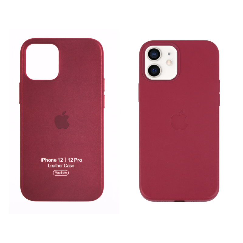 IPHONE 12 12 PRO ETUI LEATHER CASE BERRY