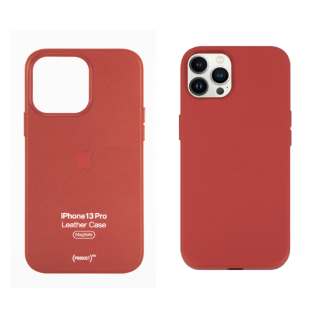 IPHONE 13 PRO ETUI LEATHER CASE RED