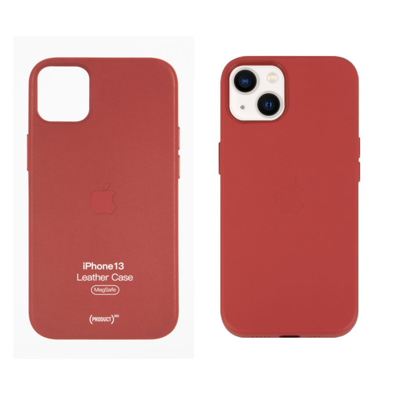 IPHONE 13 ETUI LEATHER CASE RED