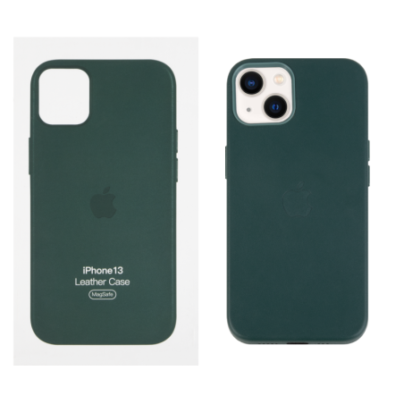 IPHONE 13 ETUI LEATHER CASE FOREST GREEN