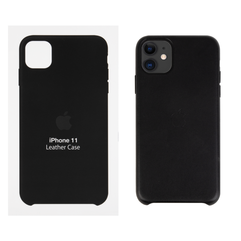 IPHONE 11 ETUI LEATHER CASE BLACK