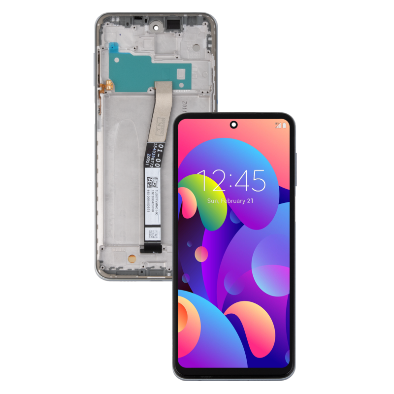 XIAOMI REDMI NOTE 9S REDMI NOTE 9 PRO WYŚWIETLACZ LCD EKRAN RAMKA SREBRNA