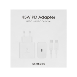 SAMSUNG ADAPTER ŁADOWARKA SIECIOWA KABEL 45W USBC BIAŁA