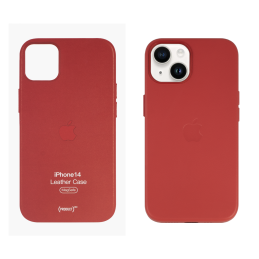 IPHONE 14 ETUI LEATHER CASE RED