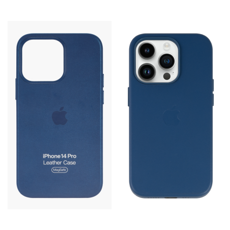 IPHONE 14 PRO ETUI LEATHER CASE COSMOS BLUE