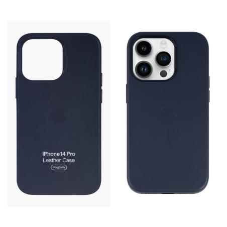 IPHONE 14 PRO ETUI LEATHER CASE MIDNIGHT BLUE