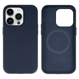 IPHONE 14 PRO ETUI LEATHER CASE MIDNIGHT BLUE